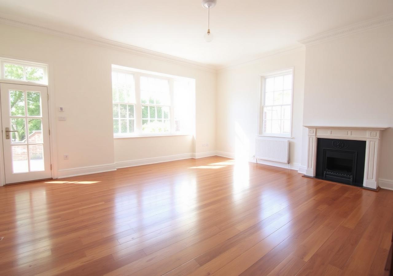 Freshly cleared empty living room